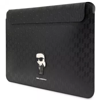 Karl Lagerfeld Sleeve KLCS16SAKHPKK 16 Zoll Schwarz Saffiano Monogram Ikonik Laptop Sleeve
