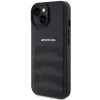 AMG AMHCP15MGSEBK Hardcase Leder Etui mit geprägten Linien für iPhone 15 Plus / 14 Plus 6,7 inch Schwarz