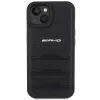 AMG AMHCP15MGSEBK Hardcase Leder Etui mit geprägten Linien für iPhone 15 Plus / 14 Plus 6,7 inch Schwarz