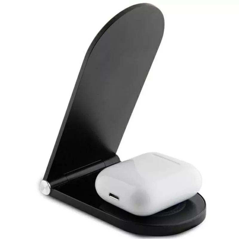 Ferrari Foldable 2-in-1 Wireless Charger FECBFMALK 15W Black Printed Logo MagSafe