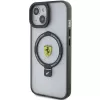 Ferrari FEHMP15MUSCAK iPhone 15 Plus / 14 Plus 6,7 inch Transparent Smoky Hardcase mit Ringhalter, MagSafe, 2023 Kollektion