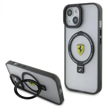 Ferrari FEHMP15SUSCAH iPhone 15 / 14 / 13 6.1 Transparente Hartschale mit Ringhalter 2023 Kollektion MagSafe