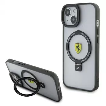 Ferrari FEHMP15MUSCAH iPhone 15 Plus / 14 Plus 6,7 inch Transparente Hartschale mit Ringhalterung, MagSafe, 2023 Kollektion