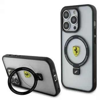 Ferrari FEHMP15LUSCAH iPhone 15 Pro 6,1 inch Transparente Hartschale mit Ringhalterung, MagSafe-kompatibel, Kollektion 2023