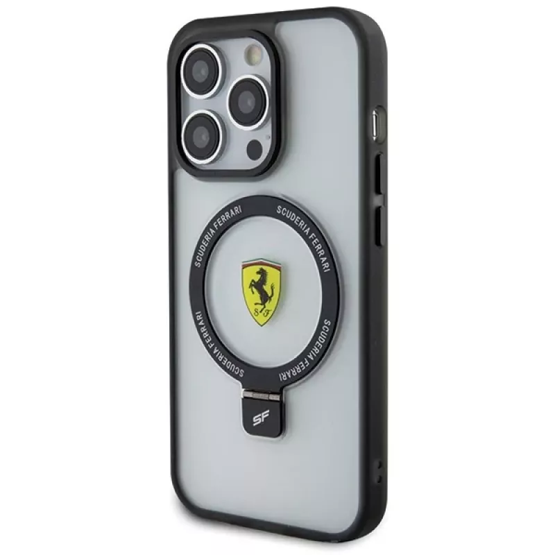 Ferrari FEHMP15LUSCAH iPhone 15 Pro 6,1 inch Transparente Hartschale mit Ringhalterung, MagSafe-kompatibel, Kollektion 2023