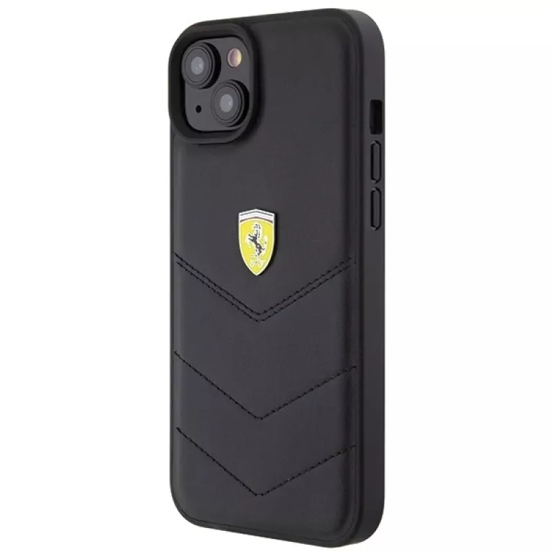 Ferrari FEHCP15MRDUK iPhone 15 Plus / 14 Plus 6,7 inch Black Hardcase Quilted Metal Logo