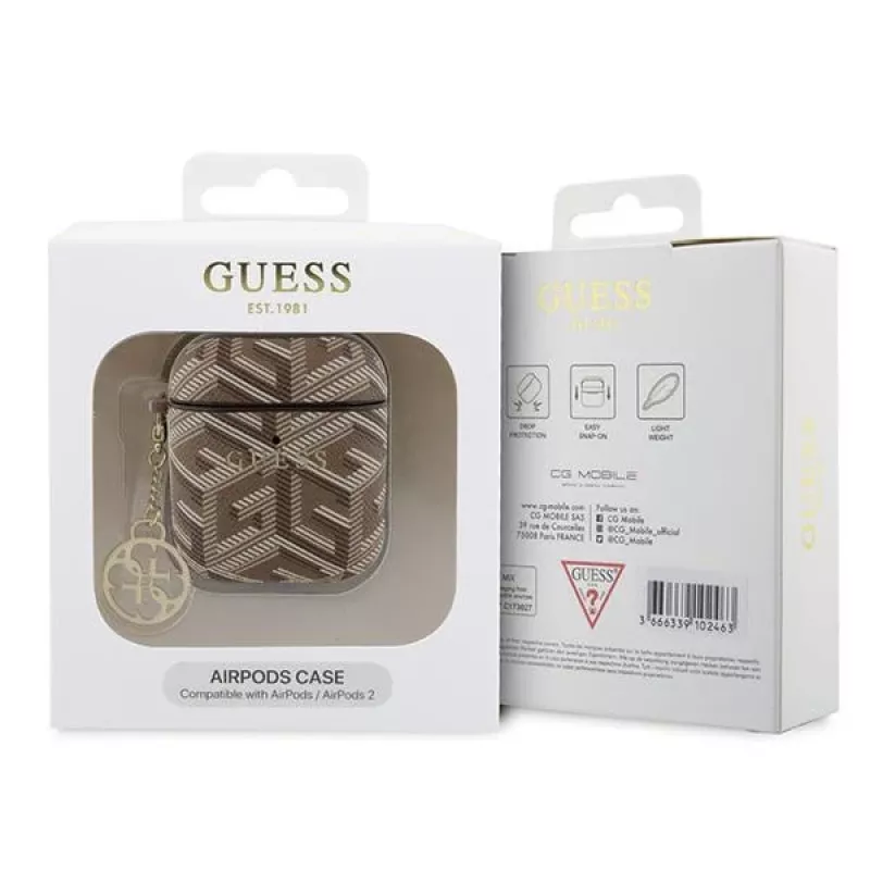 Guess GUA2PGCE4CW AirPods 1/2 Cover Brown GCube Charm