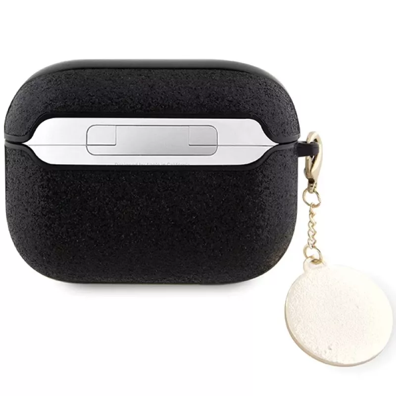 Guess GUAP2PGEHCDK AirPods Pro 2 (2022/2023) Cover Black Fixed Glitter Heart Diamond Charm