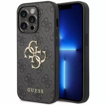 Guess GUHCP15L4GMGGR Hardcase für iPhone 15 Pro 6,1 inch - Grau 4G Big Metal Logo