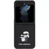 Karl Lagerfeld Saffiano Karl & Choupette Pin Hard Case für Samsung Galaxy Z Flip5, Schwarz