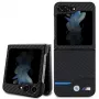 BMW M Collection Leder Carbon Rückseitenabdeckung für Samsung Galaxy Z Flip5 - Schwarz