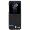 BMW M Collection Leder Carbon Rückseitenabdeckung für Samsung Galaxy Z Flip5 - Schwarz