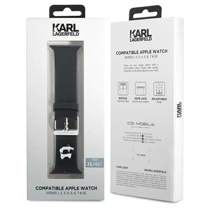 Karl Lagerfeld 3D Rubber Choupette Head Strap for Apple Watch 38/40/41mm Black