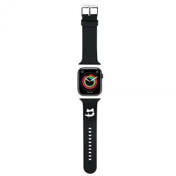 Karl Lagerfeld 3D Rubber Choupette Head Apple Watch Armband 42/44/45/49mm Schwarz