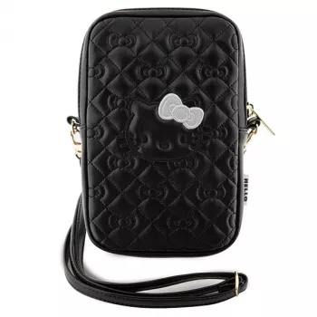 Hello Kitty Quilted Bows Strap - Umhängetasche für Handy (Schwarz)