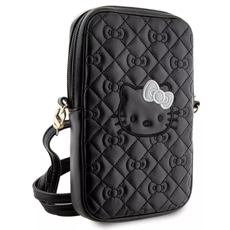 Hello Kitty Quilted Bows Strap - Umhängetasche für Handy (Schwarz)
