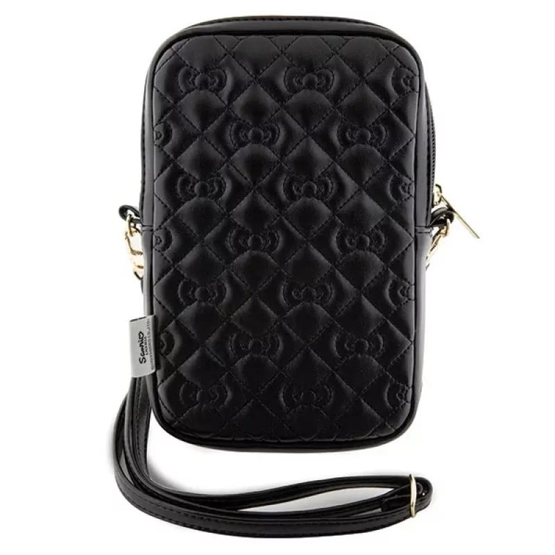 Hello Kitty Quilted Bows Strap - Umhängetasche für Handy (Schwarz)