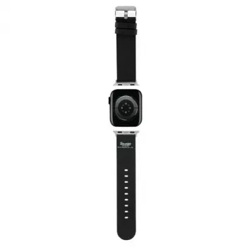 Hello Kitty HKAWMPSAPSK Apple Watch Armband 38/40/41mm Schwarz Silikon Heads & Bows Muster