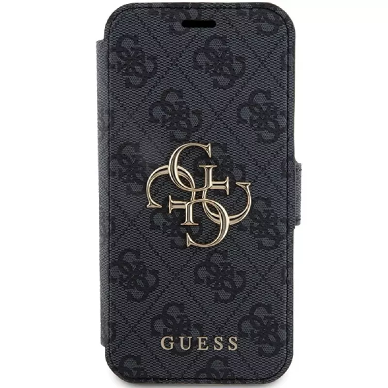 Guess GUBKP15L4GMGGR iPhone 15 Pro 6.1 inch Graues Book Case 4G Metal Logo