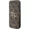 Guess GUBKP15L4GMGBR iPhone 15 Pro 6,1 inch Folio Case Braun 4G Metal Logo