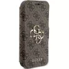 Guess GUBKP15L4GMGBR iPhone 15 Pro 6,1 inch Folio Case Braun 4G Metal Logo