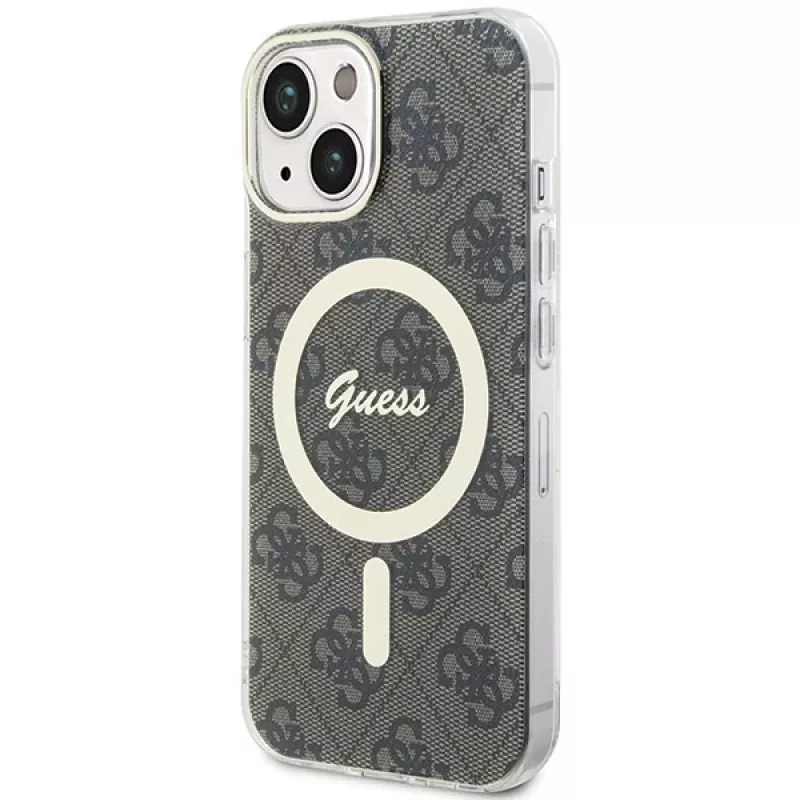 Guess GUHMP15MH4STW Hardcase IML MagSafe für iPhone 15 Plus / 14 Plus 6,7 inch Braun