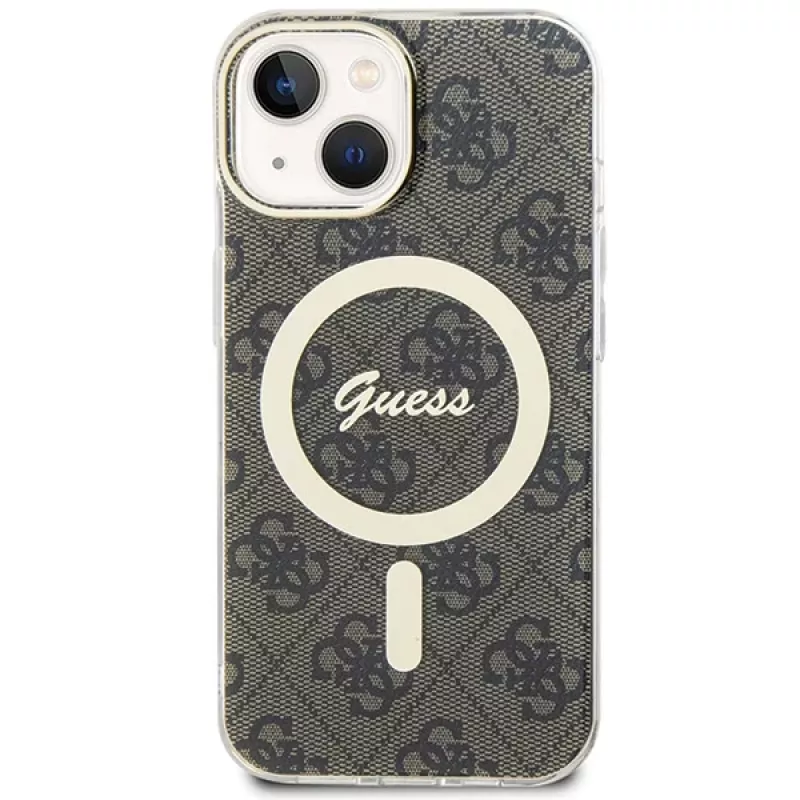 Guess GUHMP15MH4STW Hardcase IML MagSafe für iPhone 15 Plus / 14 Plus 6,7 inch Braun