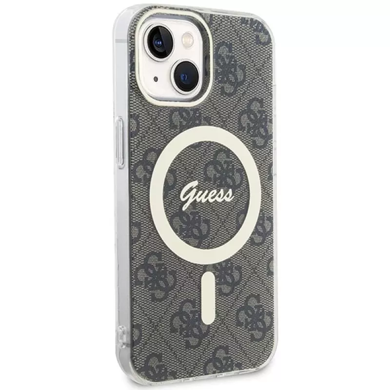 Guess GUHMP15MH4STW Hardcase IML MagSafe für iPhone 15 Plus / 14 Plus 6,7 inch Braun
