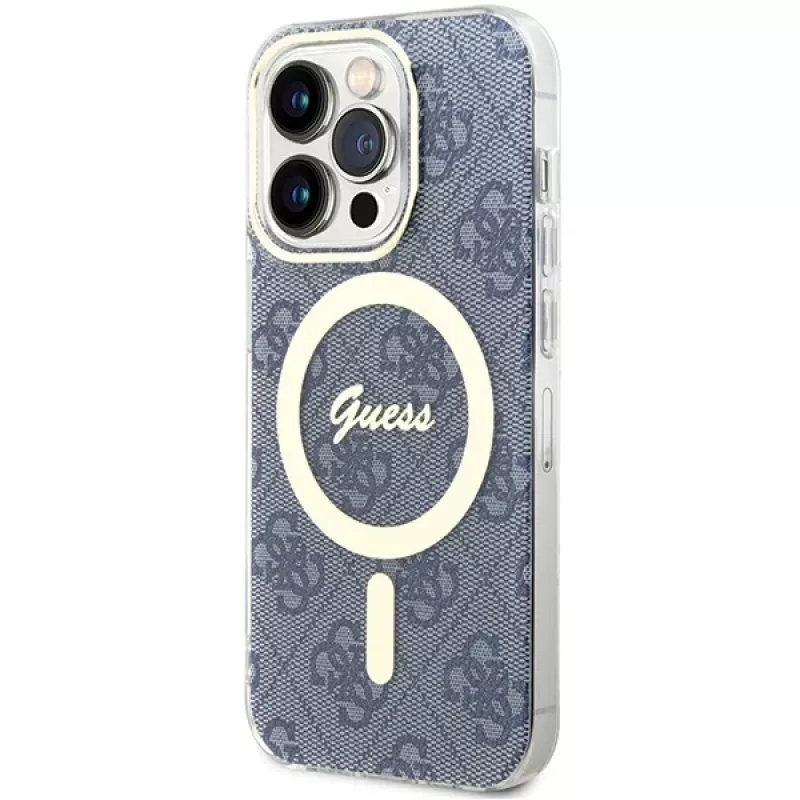 Guess GUHMP15LH4STB iPhone 15 Pro 6,1 inch Blue Hardcase IML 4G MagSafe