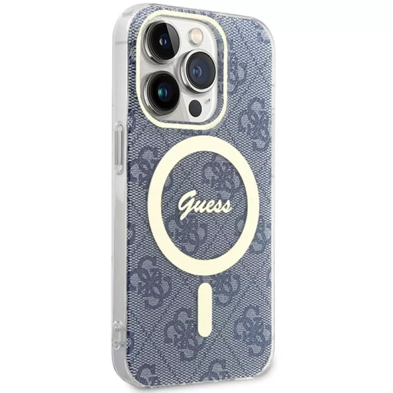 Guess GUHMP15LH4STB iPhone 15 Pro 6,1 inch Blue Hardcase IML 4G MagSafe