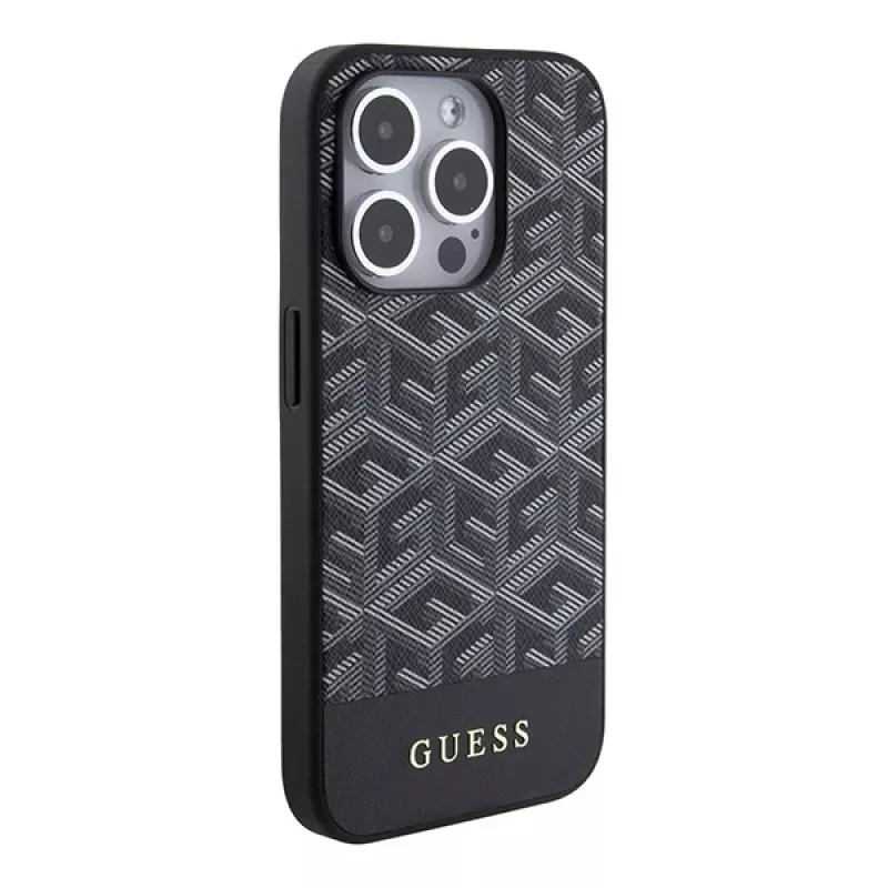 Guess GUHMP15XHGCFSEK iPhone 15 Pro Max 6.7 Black Hardcase GCube Stripes MagSafe