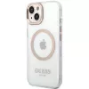 Guess GUHMP15MHTRMD Metal Outline Hard Case für iPhone 15 Plus / 14 Plus 6,7 inch Gold mit MagSafe