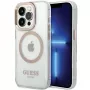 Guess GUHMP15XHTRMD Metal Outline Hard Case für Apple iPhone 15 Pro Max, Gold, MagSafe-kompatibel