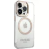 Guess GUHMP15XHTRMD Metal Outline Hard Case für Apple iPhone 15 Pro Max, Gold, MagSafe-kompatibel