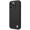 BMW BMHCP15XSILBK Silikonhülle für iPhone 15 Pro Max 6,7 inch Schwarz mit Metall-Logo