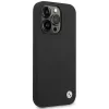 BMW BMHCP15XSILBK Silikonhülle für iPhone 15 Pro Max 6,7 inch Schwarz mit Metall-Logo