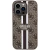 Guess GUHMP15LP4RPSW iPhone 15 Pro 6,1 inch Hard Case Braun Bedruckte Streifen MagSafe