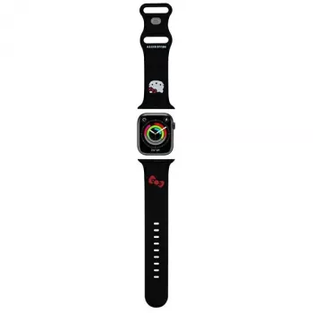 Hello Kitty HKAWLSCHBLK Silikon-Armband für Apple Watch 42/44/45/49mm Schwarz