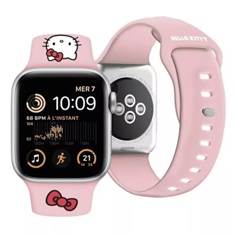 Hello Kitty HKAWLSCHBLP Silikonarmband für Apple Watch 42/44/45/49mm Pink