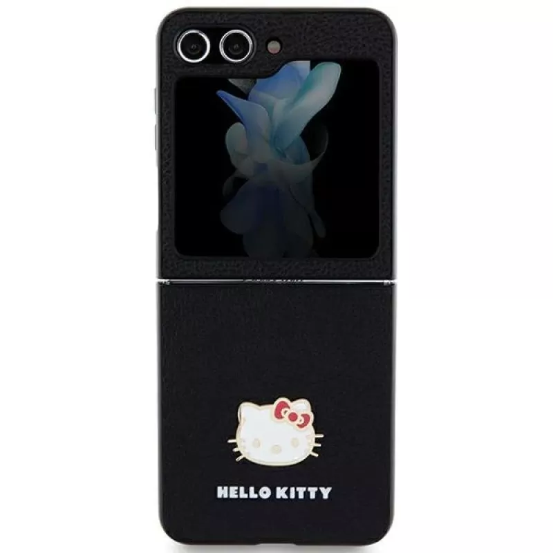 Hello Kitty HKHCZF5PGHDLMK Z Flip5 F731 Black Hardcase Metal Logo Kitty Head