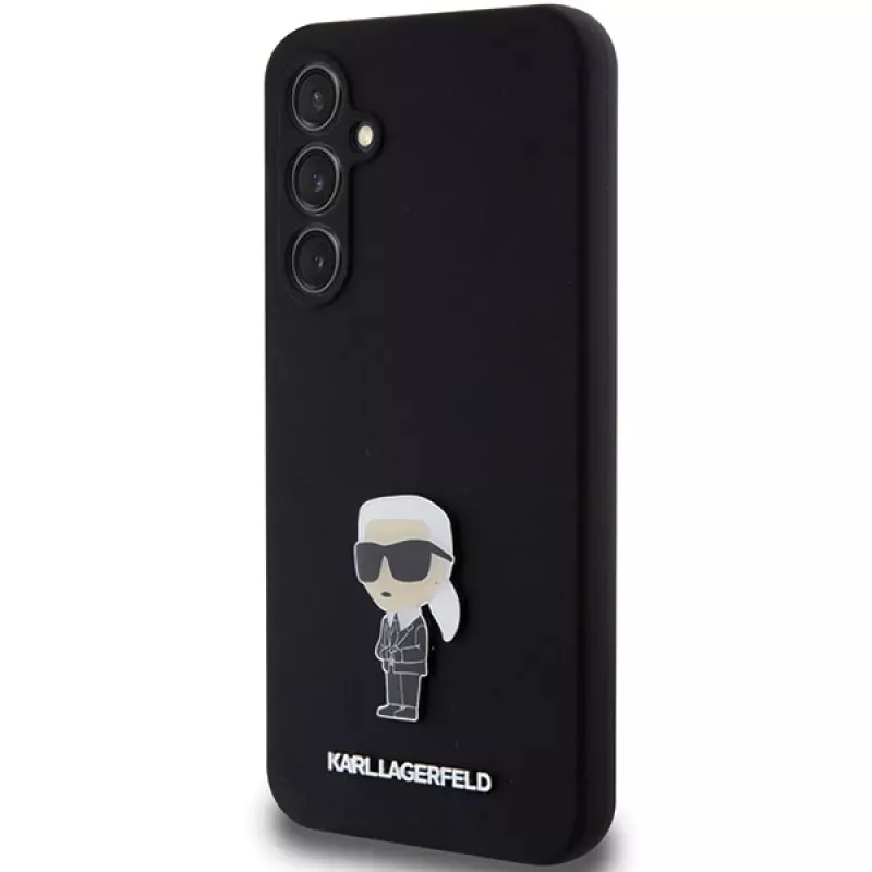 Karl Lagerfeld KLHCS23FEMHKNPK S23 FE S711 Black Silicone Ikonik Metal Pin Protective Case