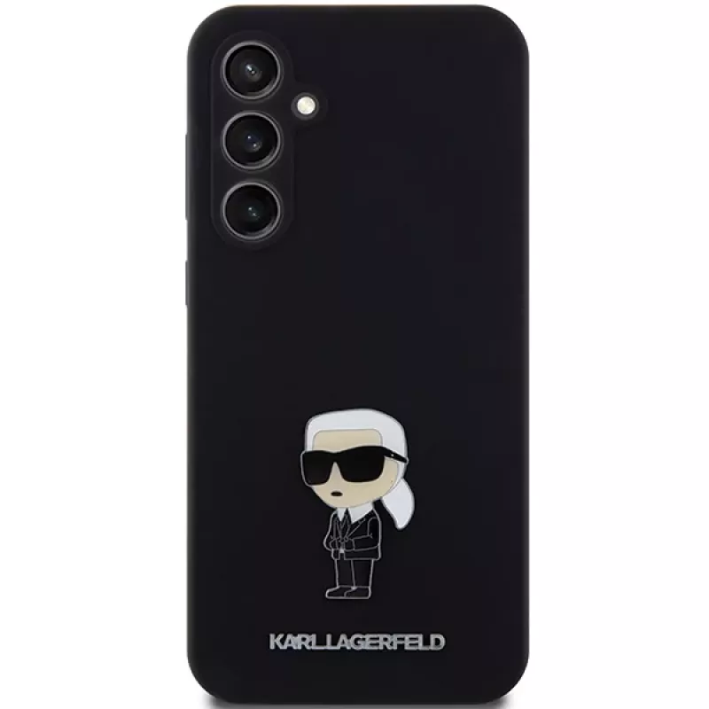 Karl Lagerfeld KLHCS23FEMHKNPK S23 FE S711 Black Silicone Ikonik Metal Pin Protective Case