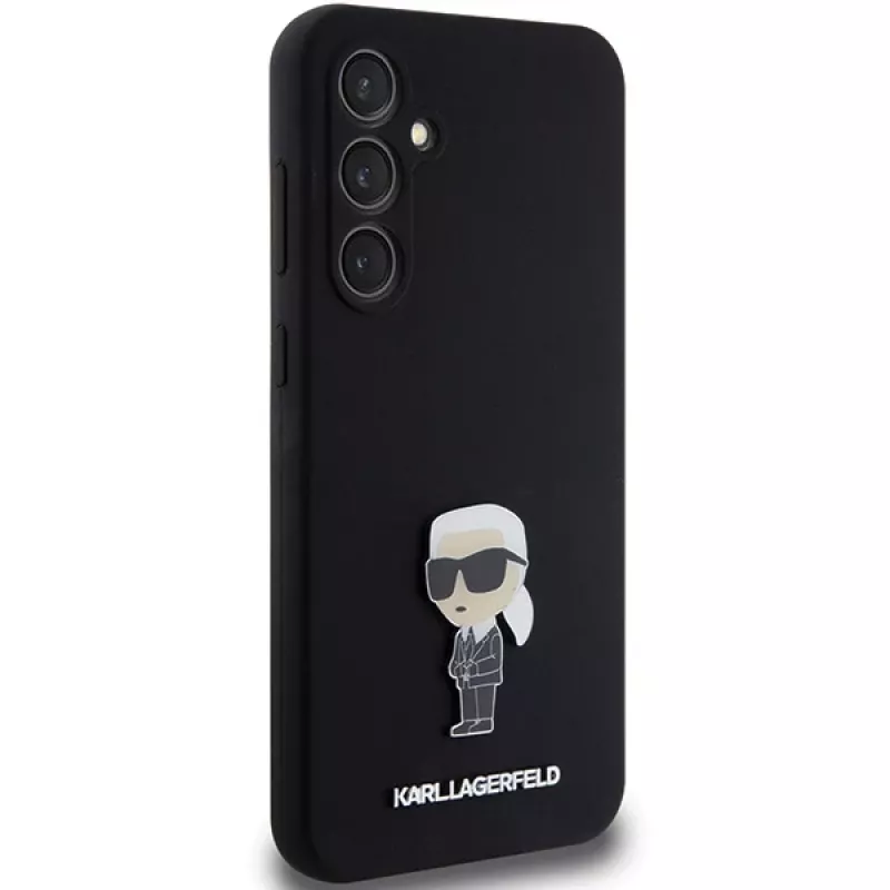 Karl Lagerfeld KLHCS23FEMHKNPK S23 FE S711 Black Silicone Ikonik Metal Pin Protective Case