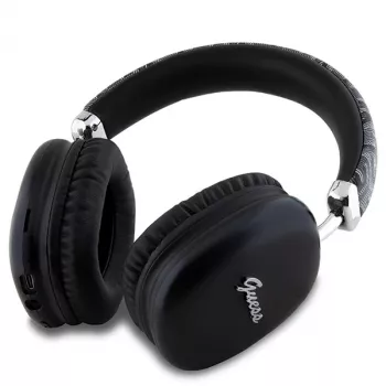 Guess Gcube Metallic Script Logo On-Ear Bluetooth Kopfhörer Schwarz
