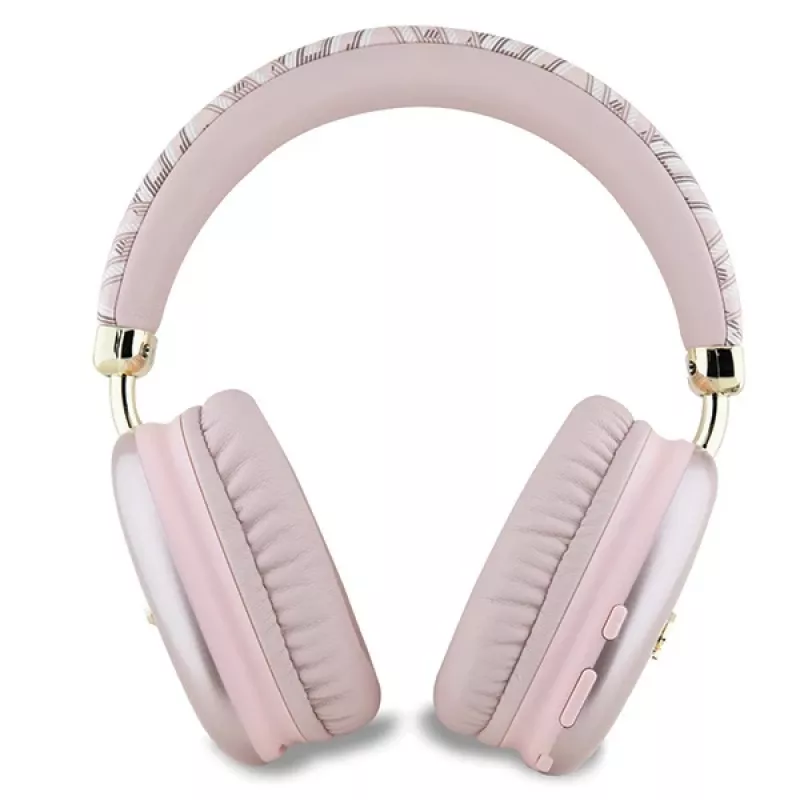 Guess Gcube Metallic Script Logo On-Ear Bluetooth Kopfhörer Pink