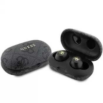 Guess 4G Metal Logo Bluetooth TWS ENC Ohrhörer mit Ladecase (Schwarz)