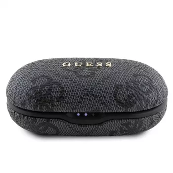 Guess 4G Metal Logo Bluetooth TWS ENC Ohrhörer mit Ladecase (Schwarz)