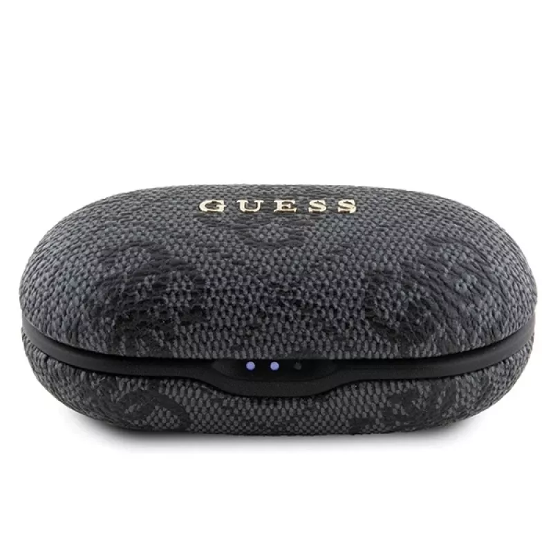 Guess 4G Metal Logo Bluetooth TWS ENC Ohrhörer mit Ladecase (Schwarz)