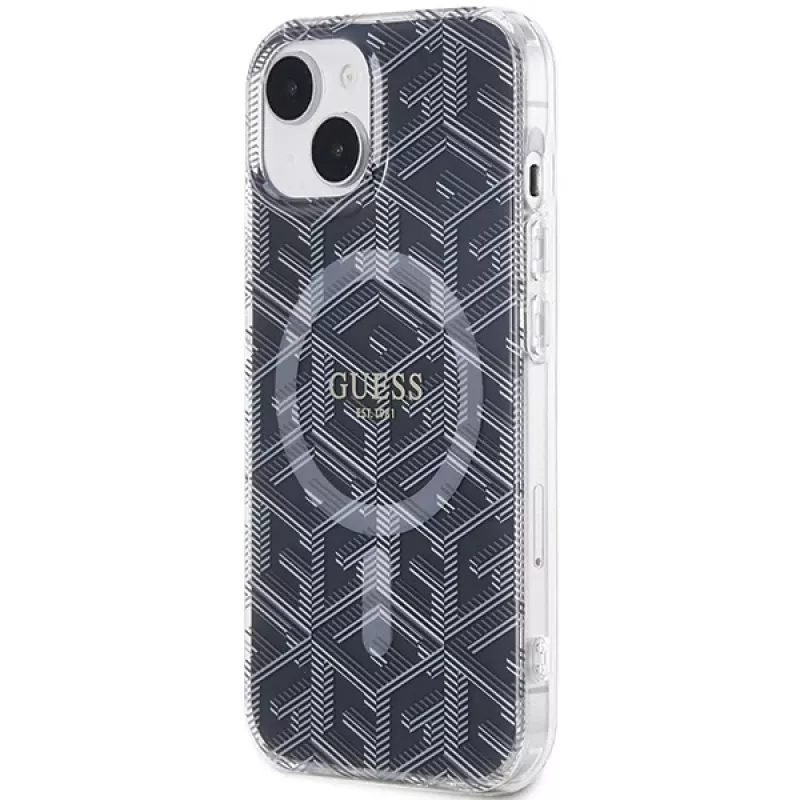 Guess GUHMP15SHGCUSTGK iPhone 15 / 14 / 13 6.1 Hardcase IML GCube MagSafe Black