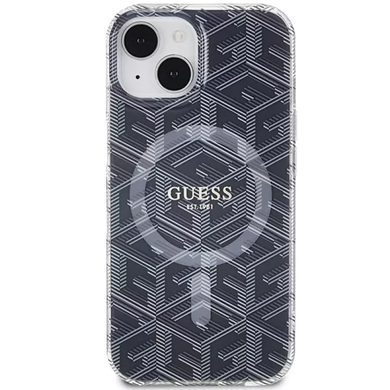 Guess GUHMP15SHGCUSTGK iPhone 15 / 14 / 13 6.1 Hardcase IML GCube MagSafe Black